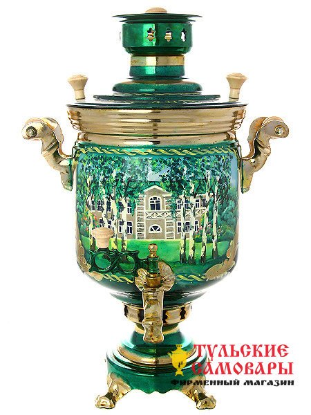 Электрический самовар 10 литров с художественной росписью "Ясная поляна", арт. 160768 фото 1 — Samovars.ru