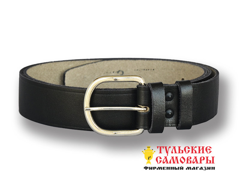 Ремень уставной брючный из натуральной кожи черный фото 1 — Samovars.ru