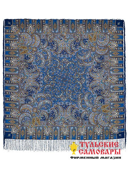 Шерстяной Павлопосадский платок "Садко", 125*125 см, арт. 598-57 фото 1 — Samovars.ru