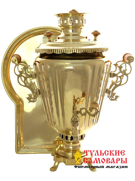 Набор "Подарочный" угольный самовар 5 л желтый конус фото 1 — Samovars.ru