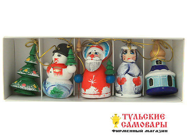 Набор "Новогодний" 5 игрушек фото 1 — Samovars.ru