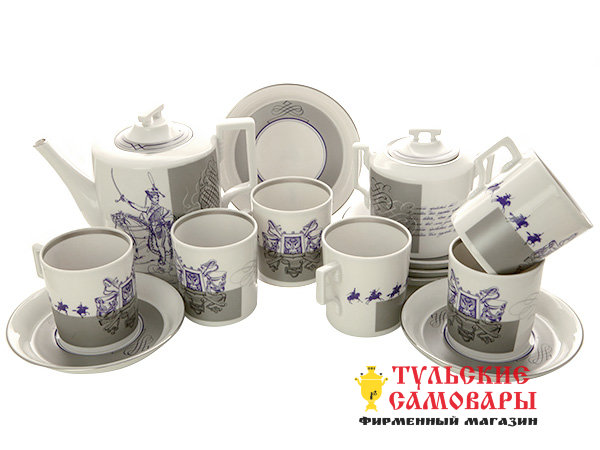 Сервиз чайный ф. Гербовая рис. Гусарский 6/14 Императорский фарфоровый завод фото 1 — Samovars.ru