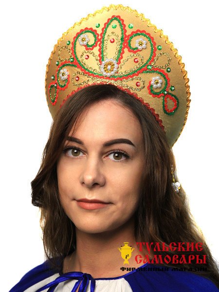 Кокошник "Девичий" золотой фото 1 — Samovars.ru