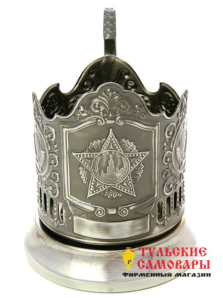 Никелированный подстаканник Орден "Победа" (Звезда) Кольчугино фото 1 — Samovars.ru